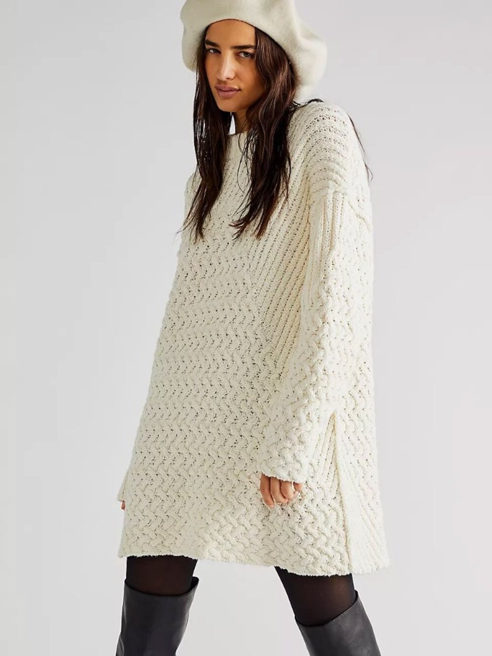 Free People We The Free Women's Billie Jean Tunic Dress in Cream Size Small
